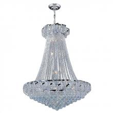  W83034C30 - Empire 18-Light Chrome Finish and Clear Crystal Chandelier 30 in. Dia x 38 in. H Round Large