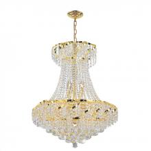  W83034G22 - Empire 11-Light Gold Finish and Clear Crystal Chandelier 22 in. Dia x 26 in. H Round Medium