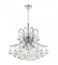  W83039C16 - Empire 6-Light Chrome Finish and Clear Crystal Chandelier 16 in. Dia x 15 in. H Round Mini