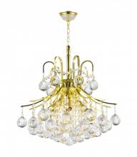  W83039G16 - Empire 6-Light Gold Finish and Clear Crystal Chandelier 16 in. Dia x 15 in. H Round Mini