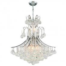  W83041C22 - Empire 11-Light Chrome Finish and Clear Crystal Chandelier 22 in. Dia x 26 in. H Round Medium