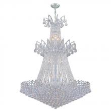  W83052C32 - Empire 18-Light Chrome Finish and Clear Crystal Chandelier 32 in. Dia x 43 in. H Large