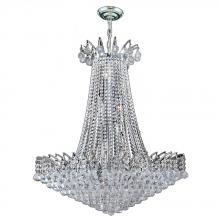  W83053C29 - Empire 16-Light Chrome Finish and Clear Crystal Chandelier 29 in. Dia x 32 in. H Round Large