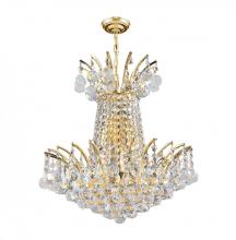  W83053G16 - Empire 4-Light Gold Finish and Clear Crystal Chandelier 16 in. Dia x 16 in. H Mini