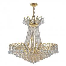  W83053G24 - Empire 11-Light Gold Finish and Clear Crystal Chandelier 24 in. Dia x 24 in. H Round Large