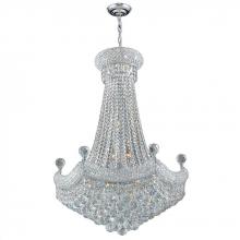  W83074C24 - Empire 15-Light Chrome Finish and Clear Crystal Chandelier 24 in. Dia x 32 in. H