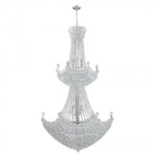  W83074C36 - Empire 32-Light Chrome Finish and Clear Crystal Chandelier 36 in. Dia x 66 in. H Two 2 Tier