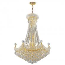  W83074G24 - Empire 15-Light Gold Finish and Clear Crystal Chandelier 24 in. Dia x 32 in. H