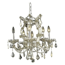Worldwide Lighting Corp W83075C22-GT - Maria Theresa 7-Light Chrome Finish and Golden Teak Crystal Chandelier 22 in. Dia x 25 in. H Medium