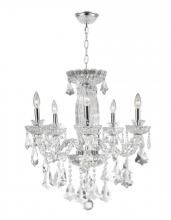  W83089C25 - Olde World Collection 5 Light Chrome Finish Crystal Chandelier 25" D x 25" H Large