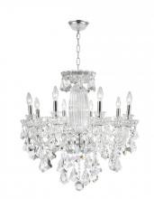  W83091C25 - Olde World Collection 8 Light Chrome Finish Crystal Chandelier 25" D x 25" H Large