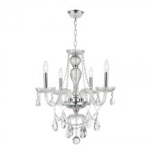  W83095C23-CL - Provence 4-Light Chrome Finish and Clear Crystal Chandelier 23 in. Dia x 25 in. H Medium