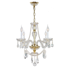  W83095G23 - Provence 4-Light Gold Finish and Clear Crystal Chandelier 23 in. Dia x 25 in. H Medium