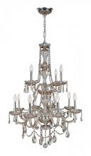  W83098C28-GT - Provence 12-Light Chrome Finish and Golden Teak Crystal Chandelier 28 in. Dia x 41 in. H Two 2 Tier 