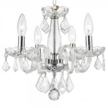  W83100C16-CL - Clarion 4-Light Chrome Finish and Clear Crystal Chandelier 16 in. Dia x 12 in. H Mini