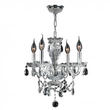  W83103C17-CL - Provence 4-Light Chrome Finish and Clear Crystal Chandelier 17 in. Dia x 18 in. H Medium