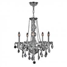  W83104C21-CL - Provence 5-Light Chrome Finish and Clear Crystal Chandelier 21 in. Dia x 26 in. H Medium