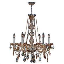 Worldwide Lighting Corp W83105C24-AM - Provence 6-Light Chrome Finish and Amber Crystal Chandelier 24 in. Dia x 28 in. H Large