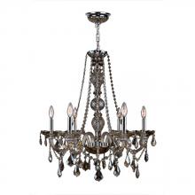 Worldwide Lighting Corp W83105C24-GT - Provence 6-Light Chrome Finish and Clear Crystal Chandelier 24 in. Dia x 28 in. H Large