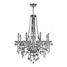  W83106C28-CL - Provence 8-Light Chrome Finish and Clear Crystal Chandelier 28 in. Dia x 34 in. H Large