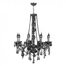  W83106C28-SM - Provence 8-Light Chrome Finish and Smoke Crystal Chandelier 28 in. Dia x 34 in. H Large