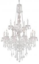  W83107C33-CL - Provence 15-Light Chrome Finish and Clear Crystal Chandelier 33 in. Dia x 52 in. H Two 2 Tier Large