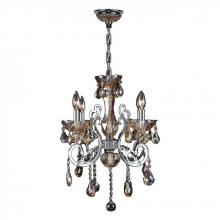  W83109C20-AM - Kronos Collection 4 Light Chrome Finish and Amber Crystal Chandelier 20" D x 24" H Medium