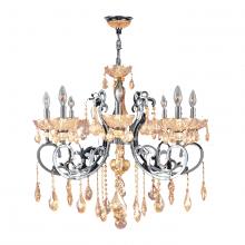  W83109C30-AM - Kronos Collection 8 Light Chrome Finish and Amber Crystal Chandelier 30" D x 26" H Large