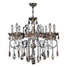  W83109C30-GT - Kronos Collection 8 Light Chrome Finish and Golden Teak Crystal Chandelier 30" D x 26" H Lar