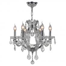 Worldwide Lighting Corp W83117C20-CL - Maria Theresa 6-Light Chrome Finish and Clear Crystal Chandelier 20 in. Dia x 19 in. H Medium