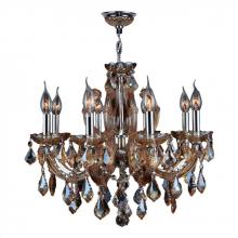  W83121C20-AM - Catherine Collection 6 Light Chrome Finish and Amber Crystal Chandelier 20" D x 20" H Medium