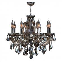  W83121C20-GT - Catherine 6-Light Chrome Finish and Golden Teak Crystal Chandelier 20 in. Dia x 20 in. H Medium