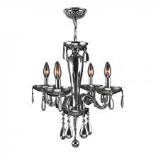 Worldwide Lighting Corp W83126C16-CH - Gatsby Collection 4 Light Chrome Finish and Chrome Blown Glass Chandelier 16" D x 18" H Mini