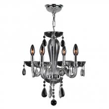 Worldwide Lighting Corp W83126C16-CL - Gatsby 4-Light Chrome Finish and Clear Blown Glass Chandelier 16 in. Dia x 18 in. H Mini