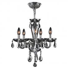 Worldwide Lighting Corp W83127C16-CH - Gatsby Collection 5 Light Chrome Finish and Chrome Blown Glass Chandelier 16" D x 18" H Mini