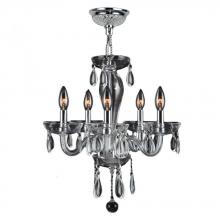 Worldwide Lighting Corp W83127C16-CL - Gatsby 5-Light Chrome Finish and Clear Blown Glass Chandelier 16 in. Dia x 18 in. H Mini