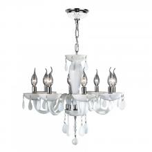Worldwide Lighting Corp W83129C22-WH - Gatsby Collection 8 Light Chrome Finish and White Blown Glass Chandelier 22" D x 19" H Mediu