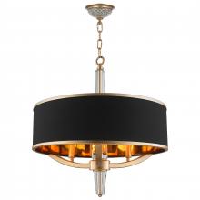 Worldwide Lighting Corp W83139MG21 - Gatsby  3-Light Matte Gold Finish with Black drum Shade Chandelier 21 in. Dia x 22 in. H