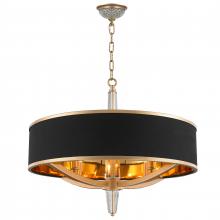 Worldwide Lighting Corp W83140MG26 - Gatsby  4-Light Matte Gold Finish with Black drum Shade Chandelier 26 in. Dia x 26 in. H