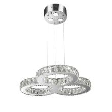  W83149KC24 - Galaxy 27 Integrated LEd Light Chrome Finish diamond Cut Crystal Triple Ring Chandelier 6000K 24 in.