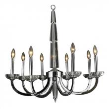  W83158C30 - Innsbruck Collection 8 Light Chrome Finish and Clear Crystal Candle Chandelier 30" D x 30" H