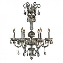  W83178C25-GT - Carnivale 6-Light Chrome Finish and Golden Teak Crystal Chandelier 25 in. Dia x 32 in. H Large