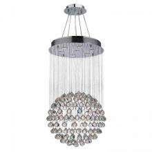  W83208C20 - Saturn 7-Light Chrome Finish and Clear Crystal Galaxy Chandelier 20 in. Dia x 36 in. H Medium