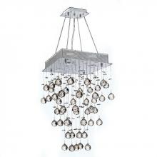 Worldwide Lighting Corp W83235C14 - Icicle Collection 4 Light Chrome Finish and Clear Crystal Square Chandelier 14" L x  14" W x