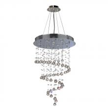  W83248C24 - Helix 10-Light Chrome Finish and Clear Crystal Spiral Chandelier 24 in. Dia x 36 in. H Medium