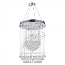  W83254C26 - Saturn 7-Light Chrome Finish and Clear Crystal Galaxy Chandelier 26 in. Dia x 36 in. H Large