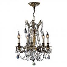  W83304BP18-CL - Windsor 5-Light Antique Bronze Finish and Clear Crystal Chandelier 18 in. Dia x 19 in. H Medium