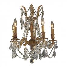  W83304FG18-CL - Windsor 5-Light French Gold Finish and Clear Crystal Chandelier 18 in. Dia x 19 in. H Medium