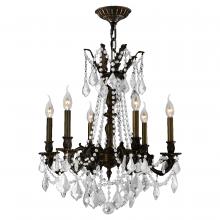  W83305F23-CL - Windsor 6-Light dark Bronze Finish and Clear Crystal Chandelier 23 in. Dia x 26 in. H Medium