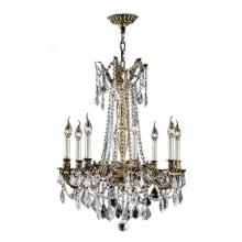  W83306BP24-CL - Windsor 8-Light Antique Bronze Finish and Clear Crystal Chandelier 24 in. Dia x 30 in. H Large